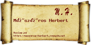 Mészáros Herbert névjegykártya